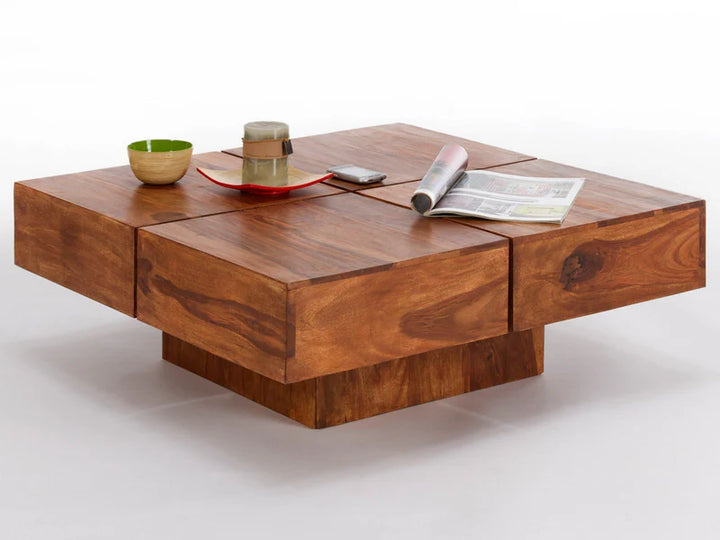 BlockFusion Solid Wood Coffee Table