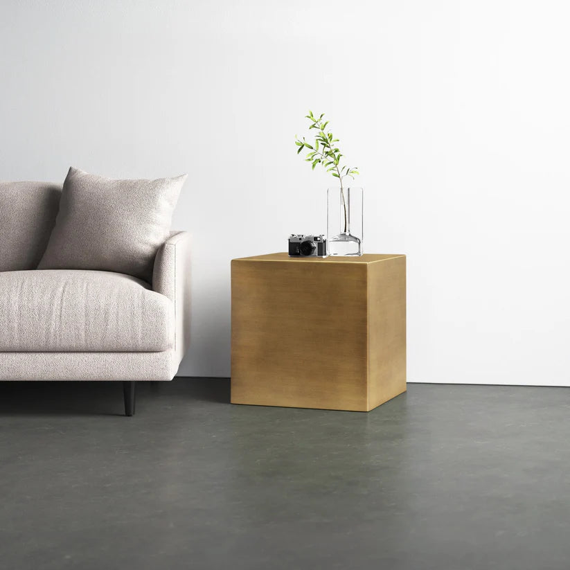 Gilded Block End Table