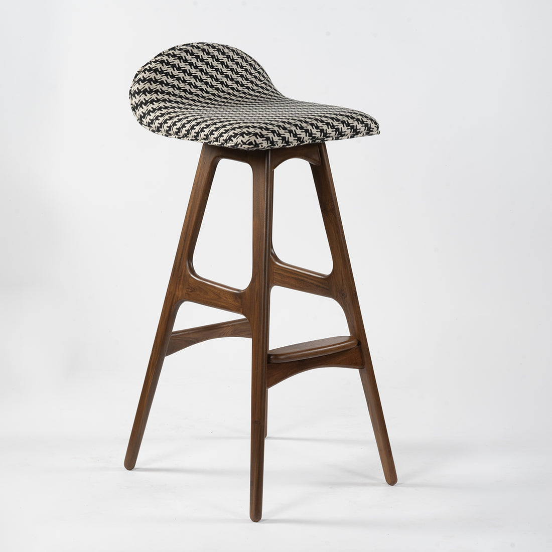 Arc-Back Upholstered Stool
