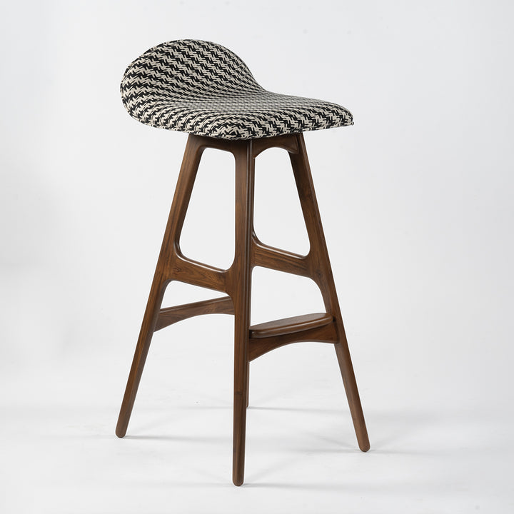 Arc-Back Upholstered Stool