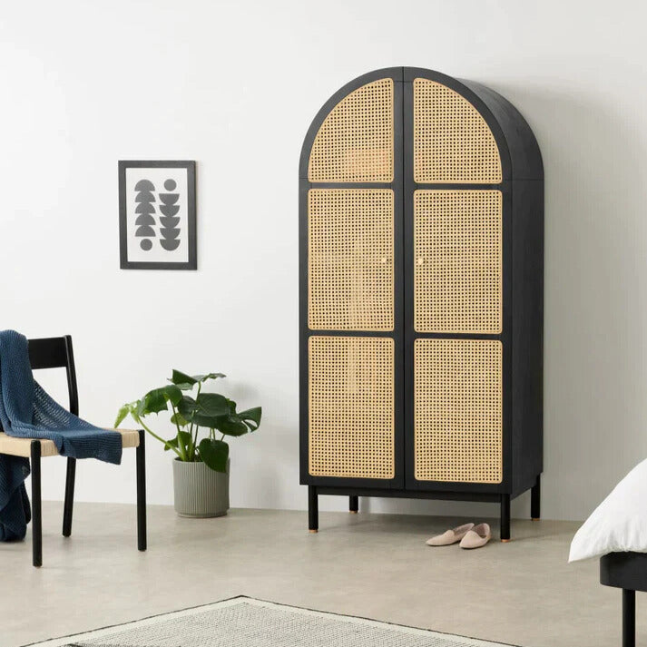 Arched Cane Armoire