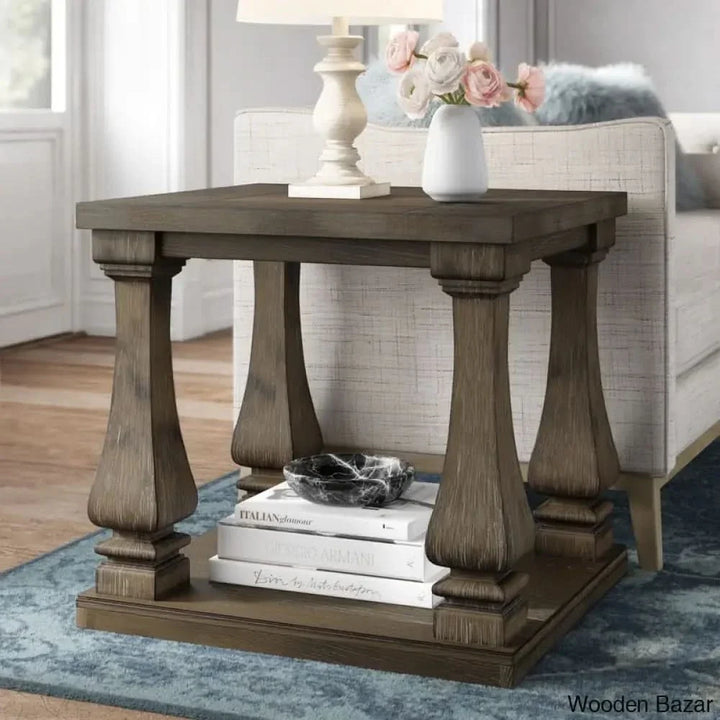 Royal wood Column End Table
