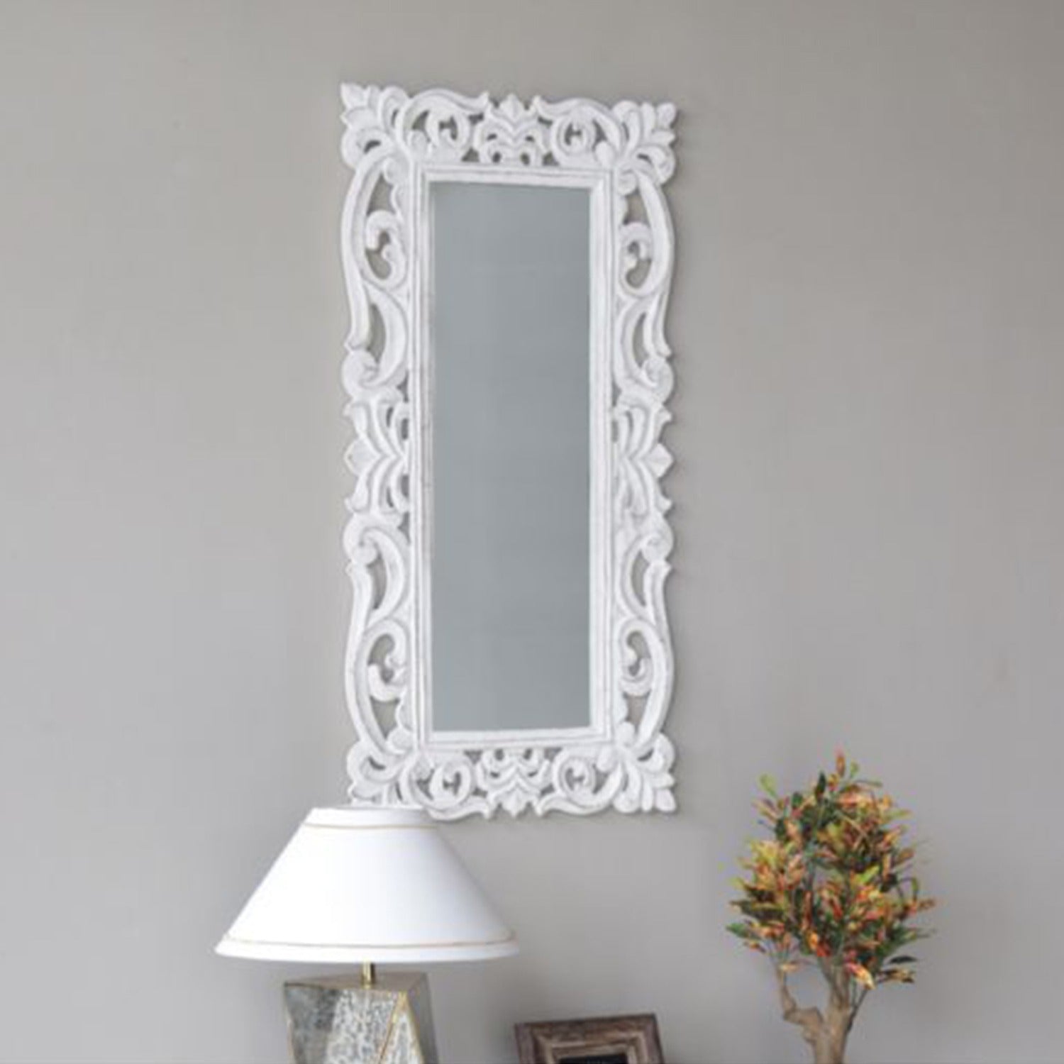 Folia Tall Carved Wall Mirror