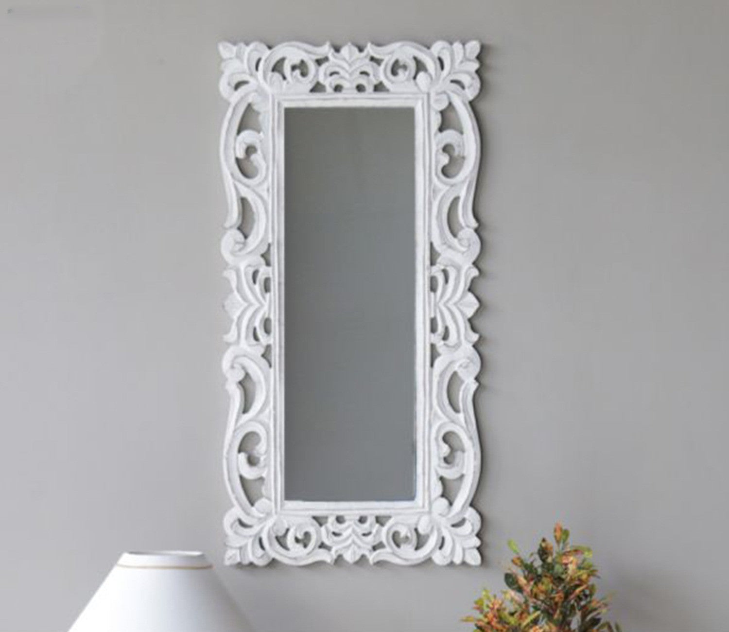 Folia Tall Carved Wall Mirror