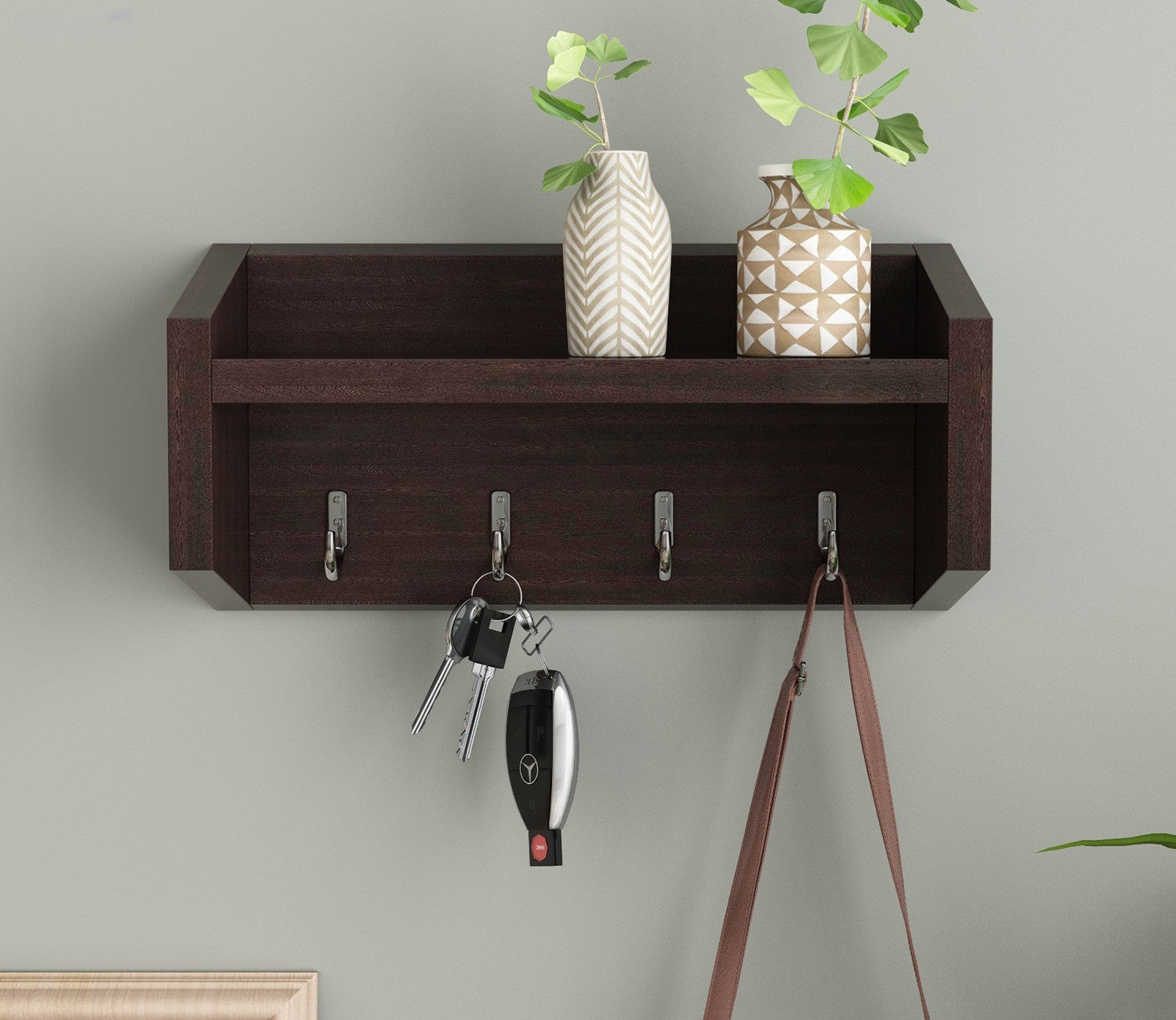 Alex Wall Shelf with Key Holders