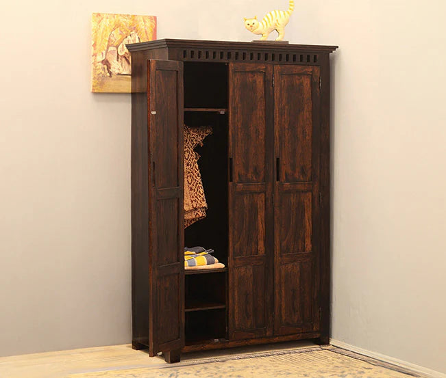 Kuber Rustic Solid Wood Wardrobe
