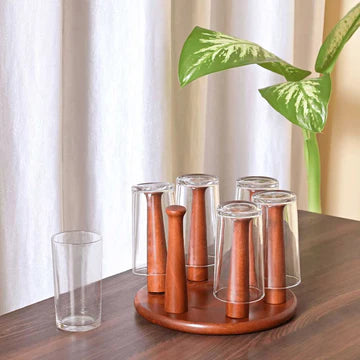 WoodAura Glass Organiser
