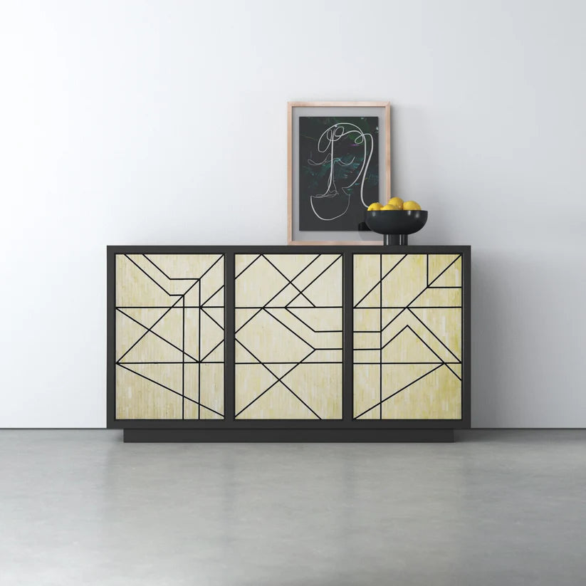 Geometric Inlay Console Sideboard