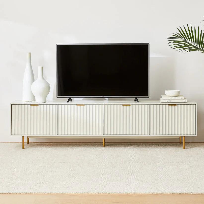 Alabaster Fluted Media Console