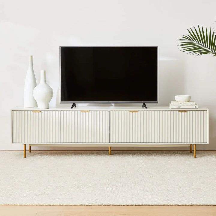 Alabaster Fluted Media Console