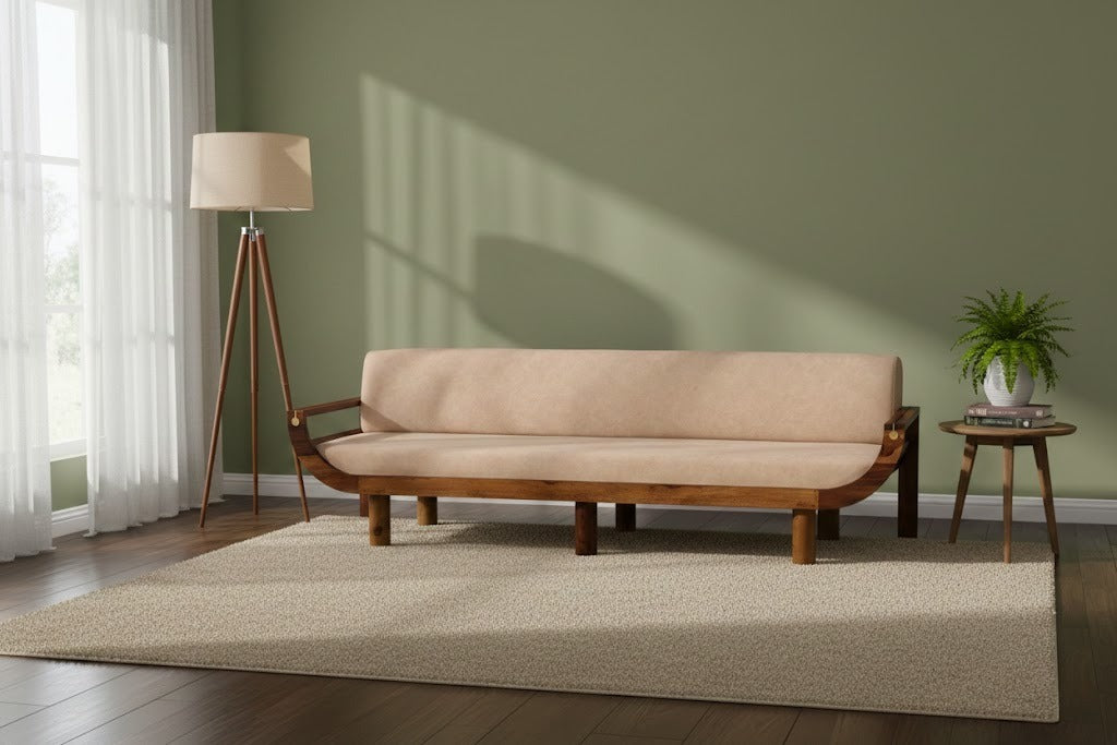 Ivory Crest Lounge Sofa: A Timeless Expression of Comfort & Craft