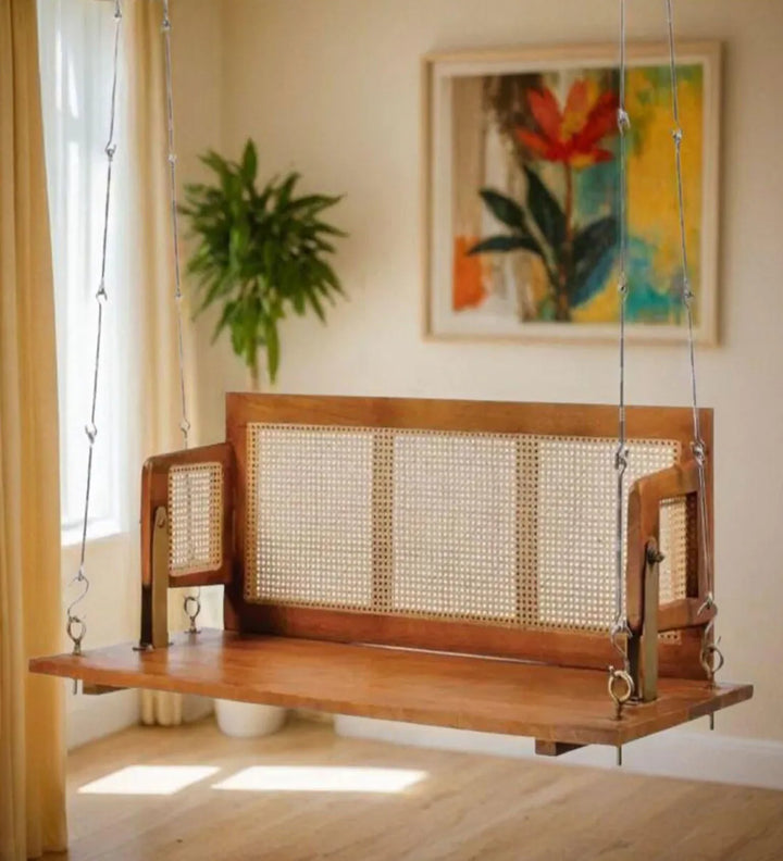 CaneWeave Wooden Swing